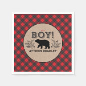 Lumberjack Bear Baby Boy Dusche Napkin Serviette (Vorderseite)