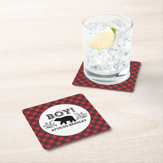 Lumberjack Bear Baby Boy Dusche Untersetzer (Vor Ort)