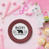 Lumberjack Bear Baby Boy Duschplatte Pappteller (Party)