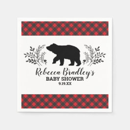 Lumberjack Bear Baby Dusche Napkin Serviette