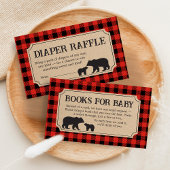 Lumberjack Bear Baby Shower Diaper Raffle Begleitkarte
