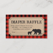 Lumberjack Bear Baby Shower Diaper Raffle Begleitkarte (Vorderseite)
