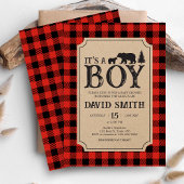 Lumberjack Bear Baby Shower Einladung