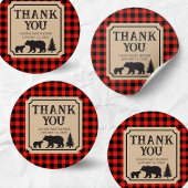 Lumberjack Bear Baby Shower  Runder Aufkleber