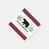 Lumberjack Bear Buffalo Kariert Babydusche Napkin Serviette (Ecke)