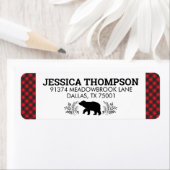 Lumberjack Bear Buffalo Kariertes Adressetikett (Insitu)