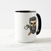 Lumberjack Bearded Skull Crossed Achsen Tasse (VorderseiteRechts)