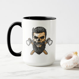 Lumberjack Bearded Skull Crossed Achsen Tasse