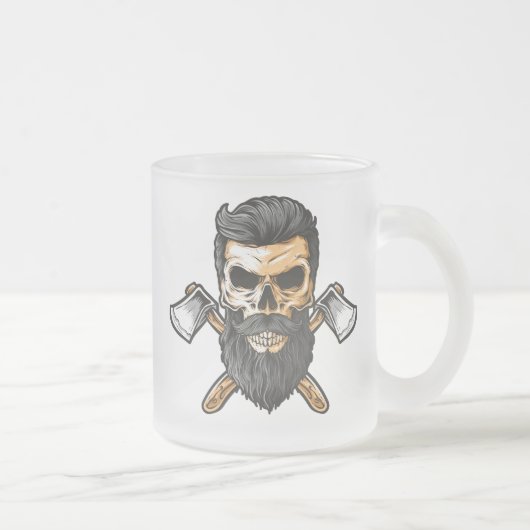 Lumberjack Bearded Skull Crossed Axes Tasse (Rechts)