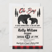 Lumberjack Bears Babydusche Einladung (Vorderseite)