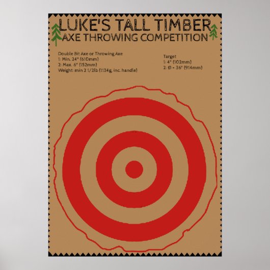 Lumberjack Birthday - Ax Throwing Game Poster (Vorne)