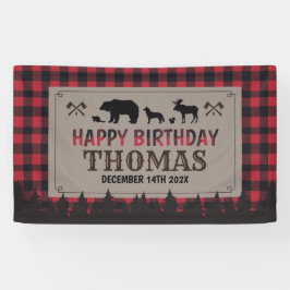 Lumberjack birthday banner