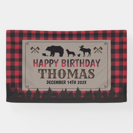 Lumberjack birthday banner (Horizontal)
