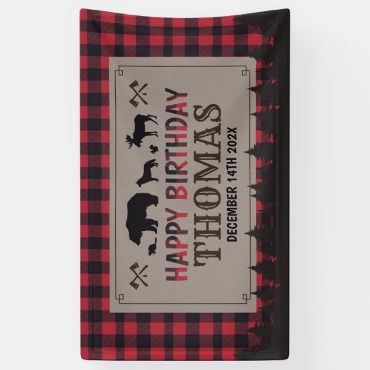 Lumberjack birthday banner (Vertikal)