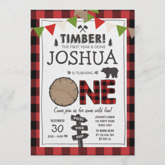 Lumberjack Birthday Einladung Woodland Geburtstag