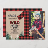 Lumberjack Birthday Einladung Woodland Geburtstag (Vorne/Hinten)