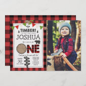 Lumberjack Birthday Einladung Woodland Geburtstag (Vorne/Hinten)