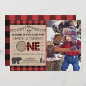 Lumberjack Birthday Einladung Woodland Geburtstag (Vorne/Hinten)