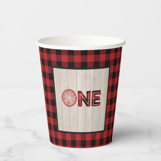 Lumberjack Birthday Paper Cup - EIN Pappbecher (Rückseite)