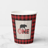Lumberjack Birthday Paper Cup - One - Bär Pappbecher (Vorderseite)