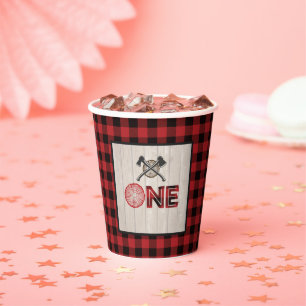 Lumberjack Birthday Paper Cup - ONE LJ Pappbecher