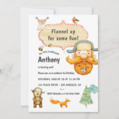 Lumberjack Birthday Party Einladung (Vorderseite)