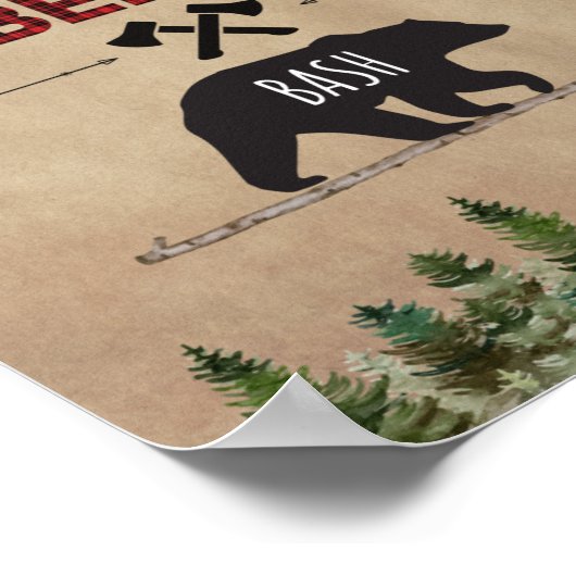 Lumberjack Birthday Welcome Sign Poster (Ecke)