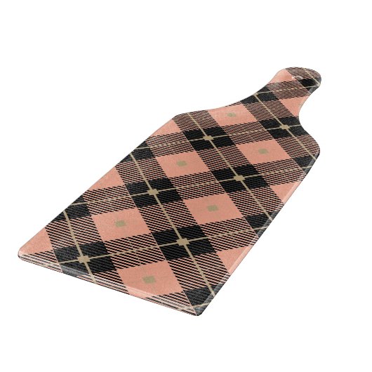 Lumberjack Black Coral PInk Kariert Schneidebrett (Ecke)