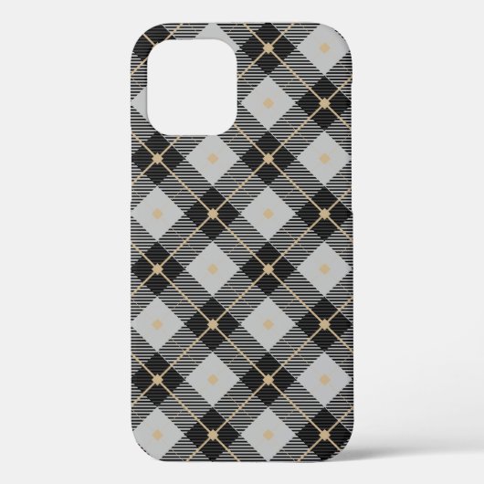 Lumberjack Black Grau Kariertes Muster Case-Mate iPhone Hülle (Rückseite)