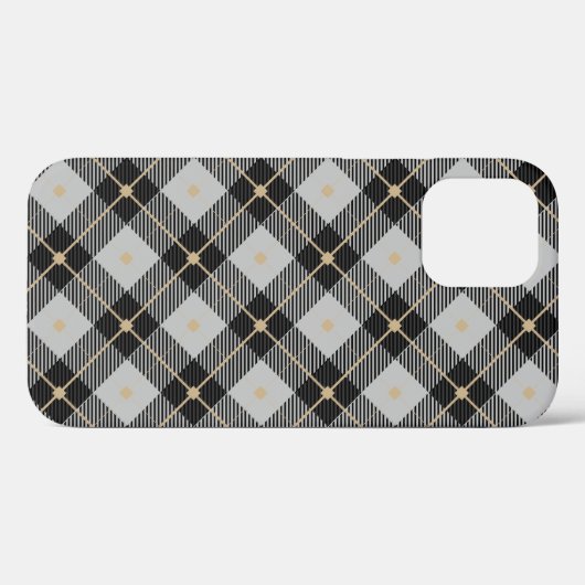 Lumberjack Black Grau Kariertes Muster Case-Mate iPhone Hülle (Rückseite (Horizontal))