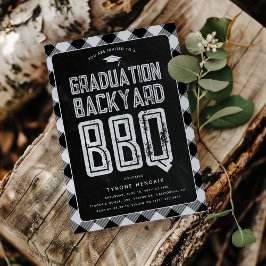 Lumberjack Black Kariert GRILLEN Graduation Party Einladung