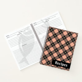 Lumberjack Black Pink Coral Kariertes Rezept Notizblock