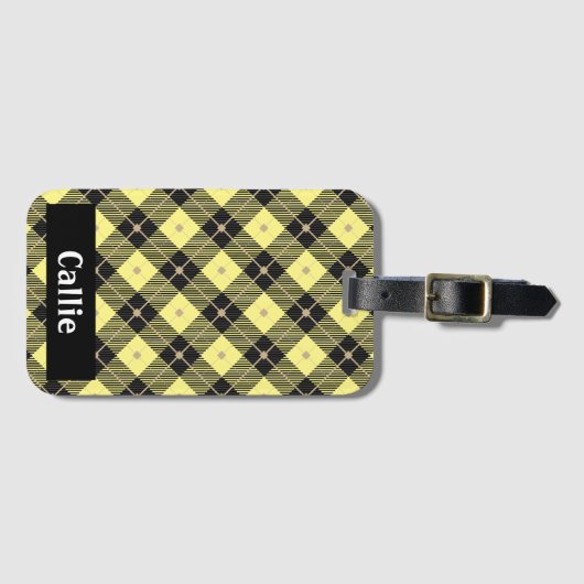 Lumberjack Black & Yellow Kariert Gepäckanhänger (Vorderseite (Horizontal))