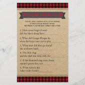 Lumberjack Boho Baby Showspiele Word Scramble (Rückseite)