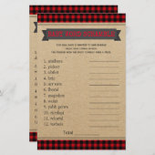 Lumberjack Boho Baby Showspiele Word Scramble (Vorne/Hinten)