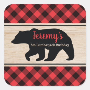 Lumberjack Boy Birthday Party Gefallen Sticker