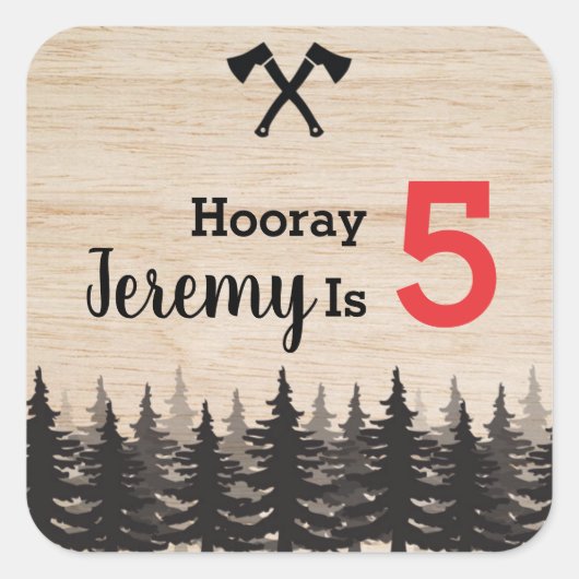 Lumberjack Boy Birthday Party Gefallen Sticker (Vorderseite)
