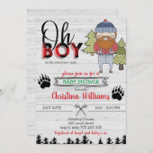 Lumberjack Boy Flannel Buffalo Karierte Babydusche Einladung (Vorne/Hinten)