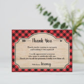 Lumberjack Boy Geburtstagsparty Danke Karte (Stehend Vorderseite)