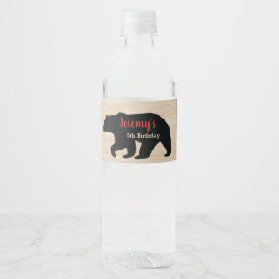 Lumberjack Boy Geburtstagsparty Wasserflasche Wasserflaschenetikett
