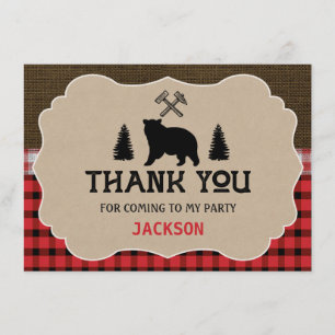 Lumberjack Boys Geburtstag Vielen Dank, dass Sie e Dankeskarte