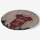 Lumberjack Buffalo Baby Anzug Barn Baby Dusche Pappteller (Schrägansicht)