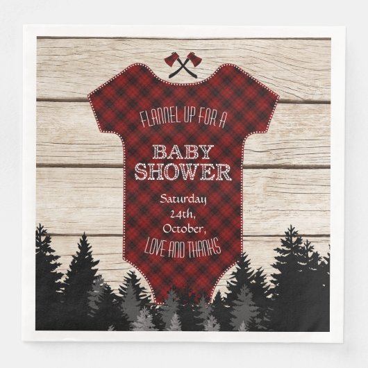 Lumberjack Buffalo Baby Anzug Wood Baby Dusche Serviette (Vorderseite)