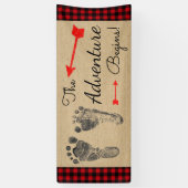 Lumberjack Buffalo Kariert Baby Dusche Banner (Vertikal)