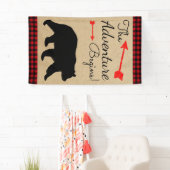 Lumberjack Buffalo Kariert Bear Baby Dusche Banner (Insitu)