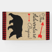 Lumberjack Buffalo Kariert Bear Baby Dusche Banner (Horizontal)