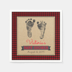 Lumberjack Buffalo Kariert Boys Babydusche Napkins Serviette