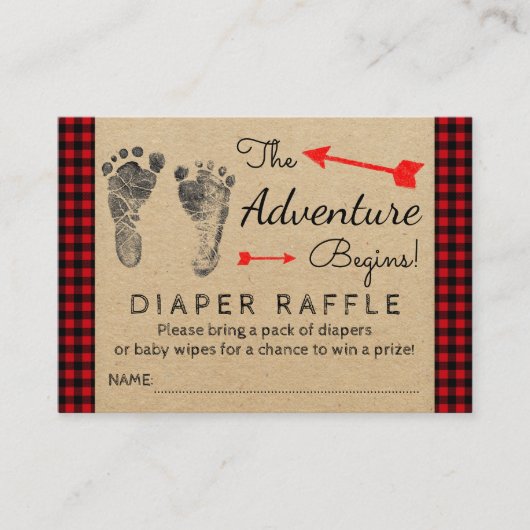 Lumberjack Buffalo Kariert Boys Diaper Raffel Tick Begleitkarte (Vorderseite)