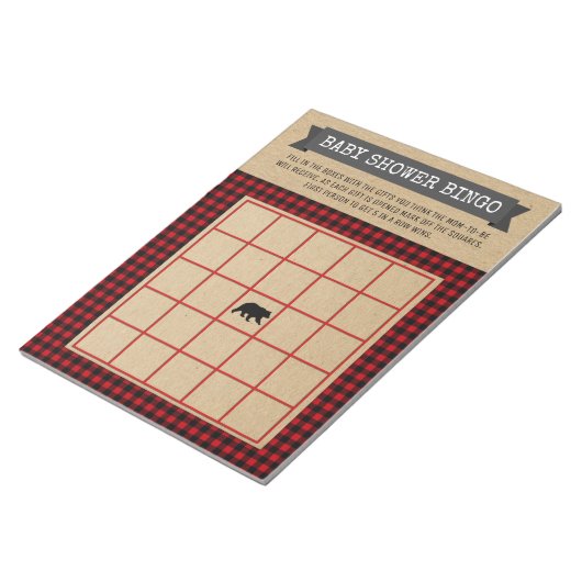 Lumberjack Buffalo Kariert Woodland Baby Bingo Gam Notizblock (angewinkelt)