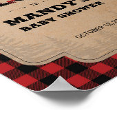 Lumberjack Buffalo Karierte Babydusche Begrüßungsz Poster (Ecke)